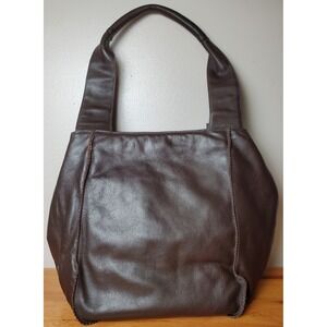 Wilson's Leather Dark Brown Soft Leather Purse Shoulder‎ Bag Green Interior